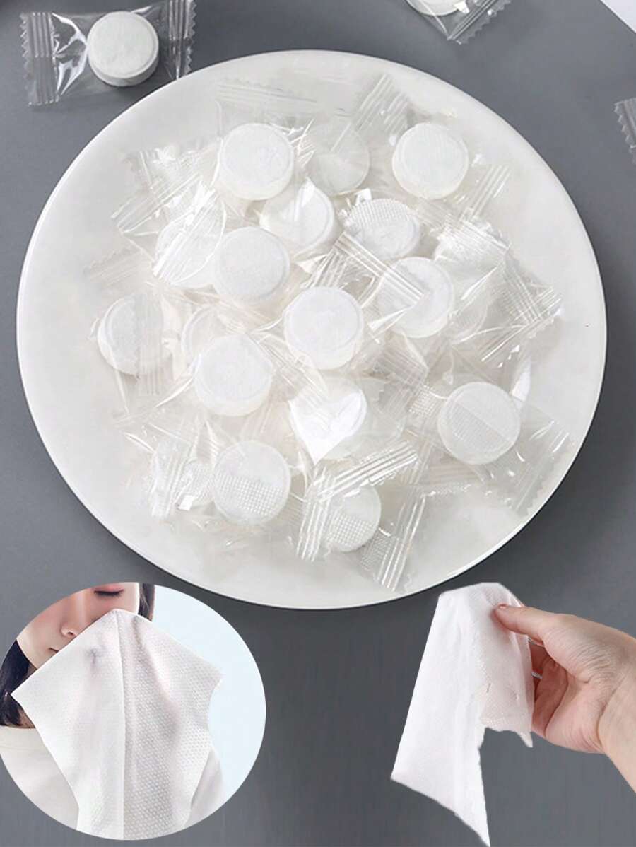 20 件装一次性便携式压缩毛巾 - 白色 - 查看 1