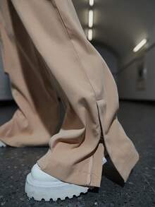 Double Waisted Flap Pocket Cargo Trousers - Khaki - View 4