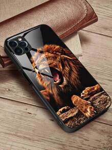 Iphone 16 Slim Shockproof Scratch-Resistant Black Phone Case, Tempered Glass Hardness, Soft TPU Frame, Exquisite Pattern, Compatible With IPhone//Samsung/Redmi/OPPO/OnePlus - Multicolor - View 2