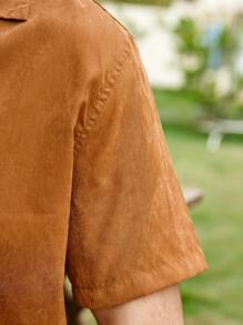 Manfinity RSRT Men High Low Hem Shirt Without Tee - Brown - View 5