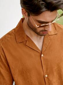 Manfinity RSRT Men High Low Hem Shirt Without Tee - Brown - View 6
