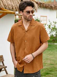 Manfinity RSRT Men High Low Hem Shirt Without Tee - Brown - View 8