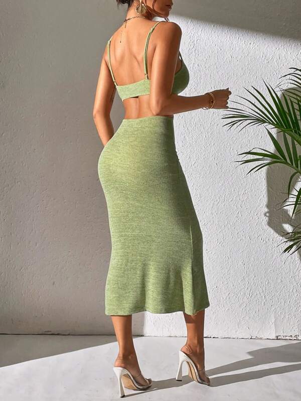 SHEIN PETITE Cut Out Waist Cami Dress SHEIN