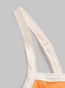 SHEIN MOD Contrast Binding Cami Top - Orange - View 3