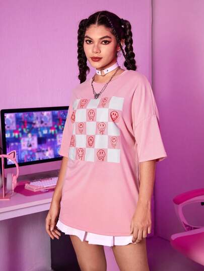 Street Life Expression Print Drop Shoulder Tee