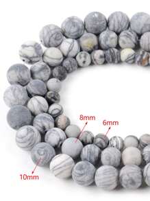 1 hebra moda piedra Cuenta DIY para mujeres para Fabricación de joyas - Gris - Ver 3