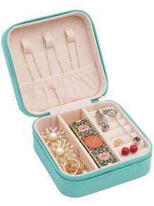 1pc Fashionable Minimalist Geometric Design Jewelry Packaging For Women For Jewelry Storage - Blue - View 2