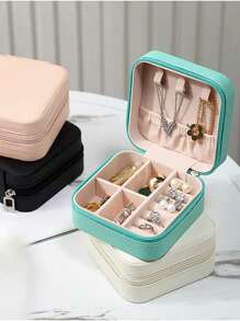 1pc Fashionable Minimalist Geometric Design Jewelry Packaging For Women For Jewelry Storage - Blue - View 5