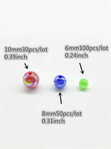 1pack 6/8/10mm Fashion Plastic DIY Bead For Women For Jewelry Making - Hot Pink - View 4