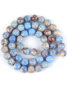1strand Fashionable Stone DIY Bead For Women For DIY Jewelry Making - Baby Blue - View 2