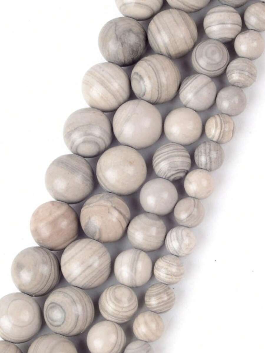 1股時尚石頭DIY珠子適合女士DIY首飾製作 - 灰色 - 查看 1