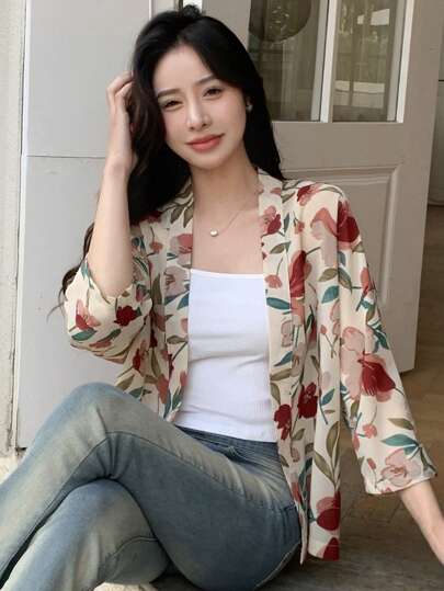 DAZY 印花开襟衬衫度假装女式邮轮服装