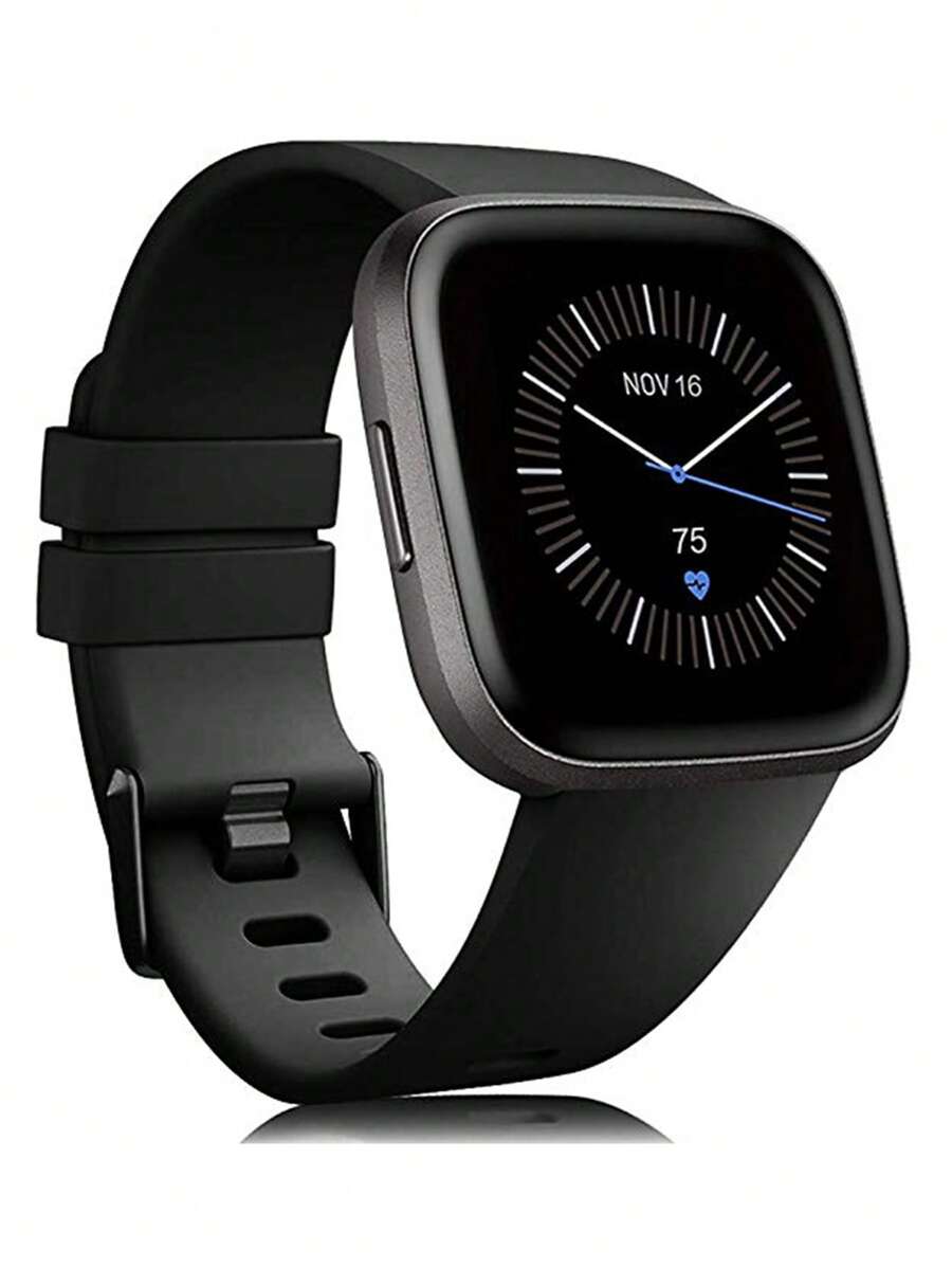 1 dây đeo tương thích với phụ kiện thay thế đồng hồ thông minh Fitbit Versa/Versa2/Lite Dây đeo thay thế vòng đeo tay silicon thể thao Tương thích với dây đeo cổ tay Fitbit Versa Phụ kiện dây đeo đồng hồ thông minh - màu đen - Xem 1