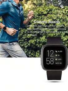 1 dây đeo tương thích với phụ kiện thay thế đồng hồ thông minh Fitbit Versa/Versa2/Lite Dây đeo thay thế vòng đeo tay silicon thể thao Tương thích với dây đeo cổ tay Fitbit Versa Phụ kiện dây đeo đồng hồ thông minh - màu đen - Xem 4