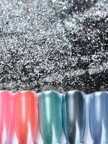 Misscheering 1pc Manicure Holographic Gorgeous Pearl Nail Art Mirror Effect Powder Pigment, Aurora Shimmer Glitter Powder For Nail Decoration - White - View 5