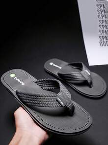 時尚人字拖適用於男士夾腳設計拖鞋 - 灰色 - 查看 2