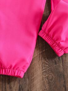 SHEIN Pantaloni cargo fete cu buzunare cu bandă cu litere