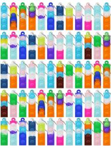 12pcs/set Silicone Random Color Chain Design Stretchy Fidget Toy - Multicolor - View 1