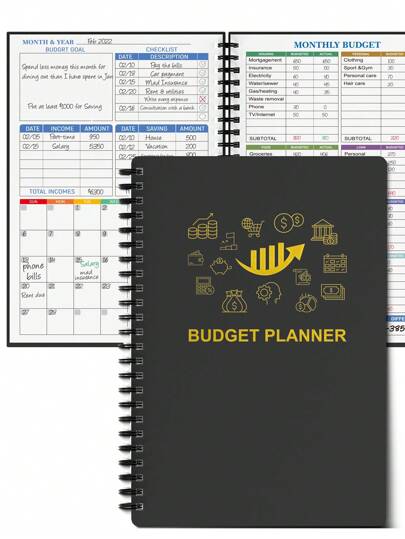 1pc Budget Planner - Monthly Finance Organizer With Expense Tracker Notebook To Manage Your Money Effectively, Undated Finance Planner/Account Book, Start Anytimem,A5(8.6x5.9 Inches),100gsm Paper Back To School