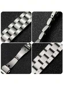 1pc Women's Elegant Fashionable Anti-Oxidation Stainless Steel Watch Band, Compatible With Apple Watch 38mm, 40mm, 41mm, 42mm, 44mm, 45mm, 46mm, 49mm, Fits Series 11/10/9/8/7/6/5/4/3/2/1/SE, Smart Watch Strap, Accessories, Valentine's Day Gift And Women's Gift, Smart Watch Band - Silver - View 4