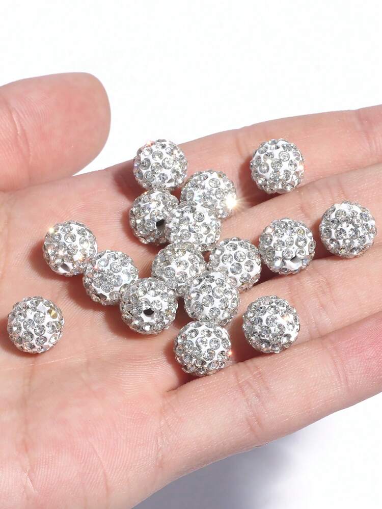 10-30pcs 10mm Rhinestone Crystal Beads For Summer Style Diy Bracelet, Bohemia Women Jewelry Making Accessories