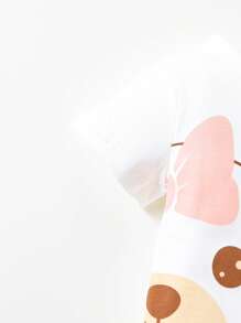 SHEIN 嬰兒2入組卡通圖案連身短褲 - 白色 - 查看 5