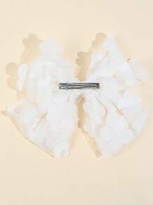 1pc Girls Flower & Bow Decor Cute Alligator Hair Clip For Hair Decoration - White - View 2