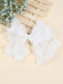 1pc Girls Flower & Bow Decor Cute Alligator Hair Clip For Hair Decoration - White - View 4