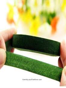 1roll Solid Color Paper Adhesive Tape, Daily Multi-purpose Self-Adhesive Garden Tape For Home - Green - View 5