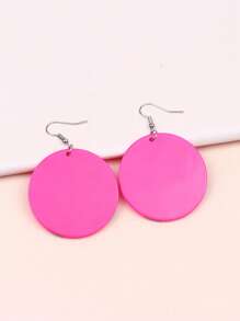 1對時尚豹紋圖案圓形耳墜適合女士日常裝飾 - 彩色 - 查看 2