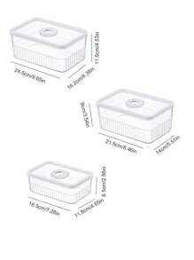 1pc PET Food Storage Box, Minimalist Clear Food Storage Box For Kitchen - Clear - View 3