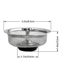 2pcs/1pc Stainless Steel Sink Strainer Filter Mesh Drain Cover For Kitchen Prevents Clogging And Waste - Silver - View 2