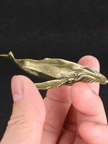 1 đồ thủ công trang trí bằng đồng, đối tượng trang trí thiết kế cá voi hiện đại cho gia đình - Đồng - Xem 1