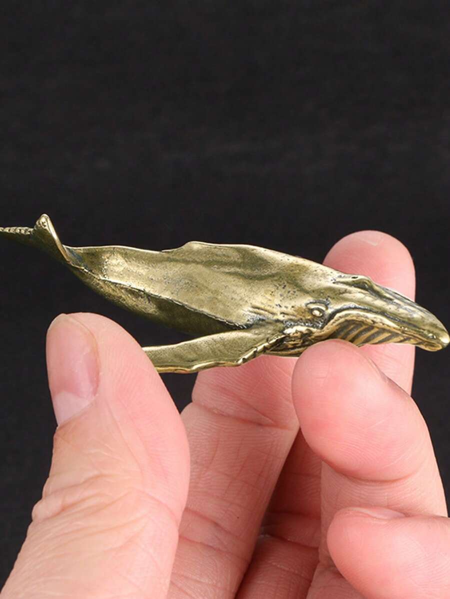 1 đồ thủ công trang trí bằng đồng, đối tượng trang trí thiết kế cá voi hiện đại cho gia đình - Đồng - Xem 1