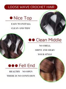 Phần mở rộng tóc tổng hợp sóng cơ thể trung bình - Ombre - Xem 5