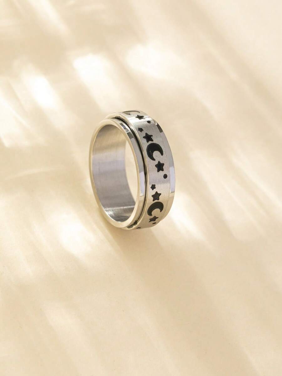 Moon & Star Pattern Ring | SHEIN USA