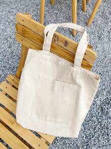 Women's Simple Canvas Tote Bag, Open-Top Canvas Shoulder Bag, Handbag, Simple School Bag For Elementary, High School And College Students, File Folder Bag, Travel Bag, Literary School Bag & Bookbag For Women Or Students, Perfect For Books, Shopping, Back To School And More
