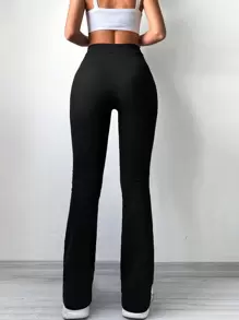 RueChic Solide broek met wijde pijpen