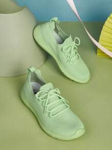 Cuccoo Lace-up Decor Running Shoes - Green - View 6