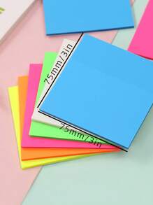 PET Transparent Sticky Note Perspective Waterproof & Clear Sticky Notes Fluorescence Memo Pad Stationery School Office Supplies - Yellow - View 4