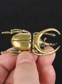 1入組甲蟲設計裝飾工藝品青銅銅飾品用於家居裝飾 - 銅色 - 查看 1