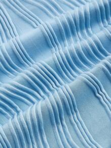 SHEIN ICON Twist Front Asymmetrical Hem Tube Top & Skirt - Baby Blue - View 3