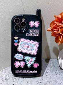 有趣的蝴蝶結和櫻桃圖案防摔手機殼 - 彩色 - 查看 2