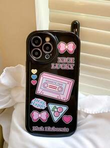 有趣的蝴蝶結和櫻桃圖案防摔手機殼 - 彩色 - 查看 3