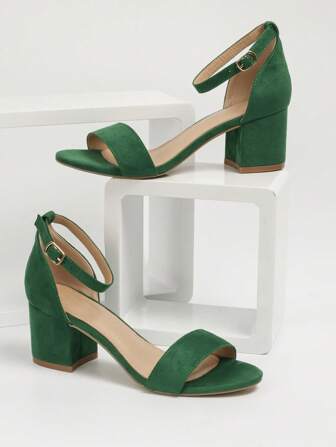 Women's Thick Heel Strap Peep-Toe Comfortable Sandals, Versatile