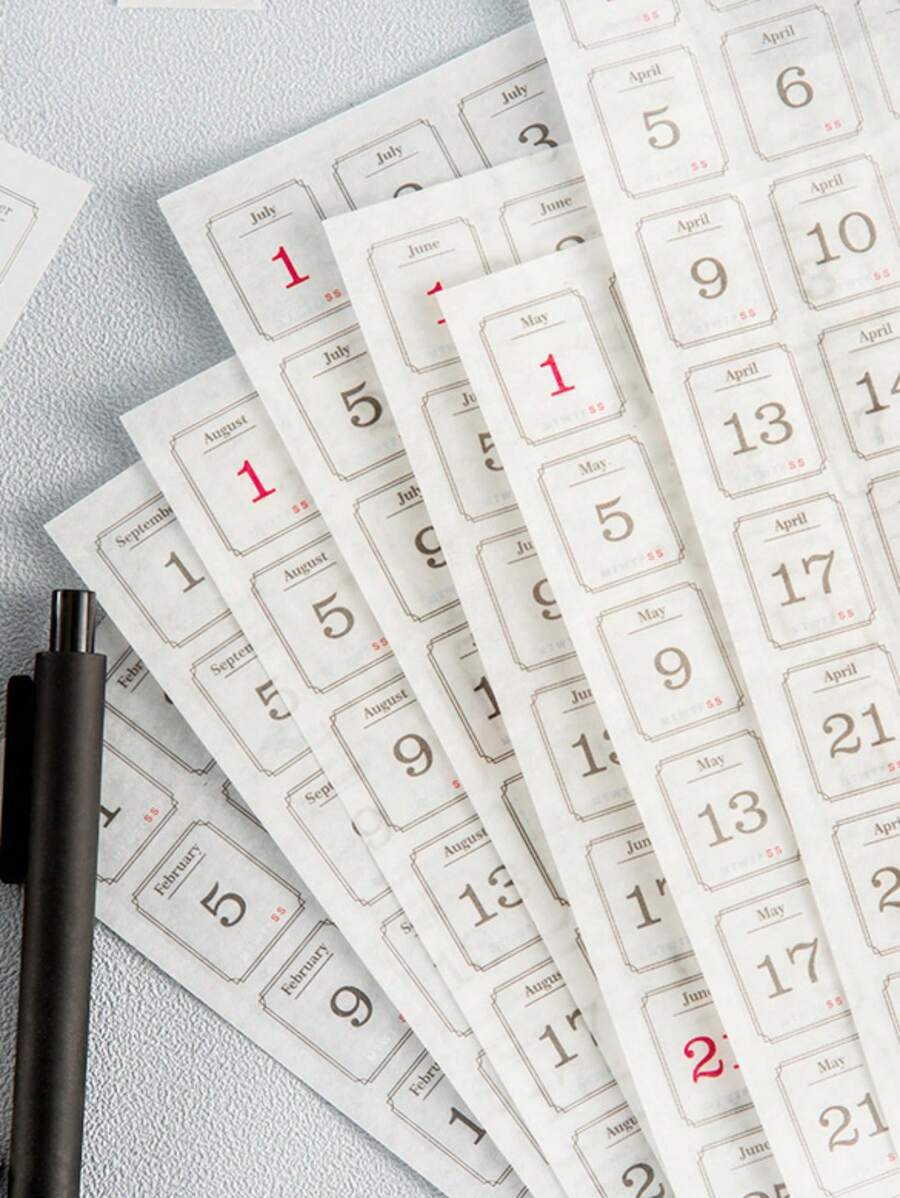 12入組字母和數字圖案組合貼紙DIY工藝簡單多用途貼紙手帳