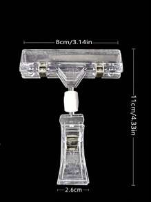 1入組透明雙頭夾創意多功能活頁夾適用於卡片、文件 - 無色 - 查看 2