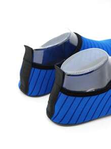 Giày thể thao họa tiết kẻ sọc cho nam, Vớ polyester Aqua thể thao ngoài trời - Xanh đậm - Xem 4