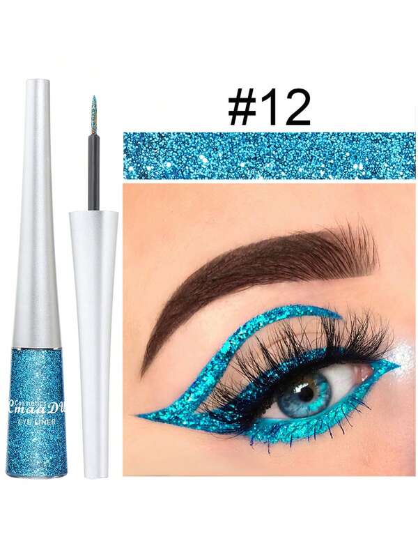 Waterproof Glitter Liquid Eyeliner, Longlasting Eyeliner Pen, Easy To Color SHEIN USA