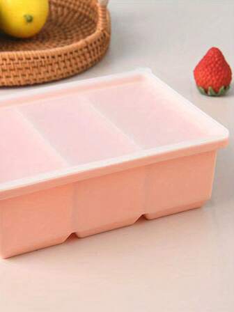 1入組矽膠冰塊模具簡約素色多格家用冰格夏季